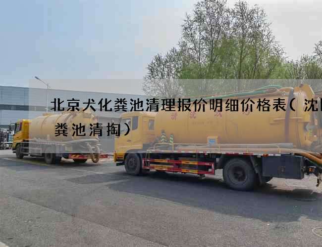 北京犬化粪池清理报价明细价格表(沈阳化粪池清掏)