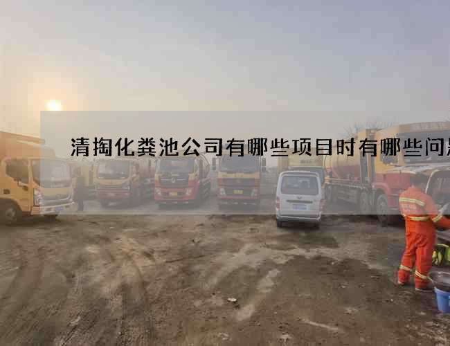 清掏化粪池公司有哪些项目时有哪些问题