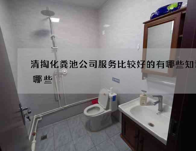 清掏化粪池公司服务比较好的有哪些知识有哪些
