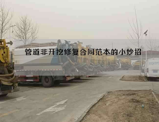 管道非开挖修复合同范本的小妙招