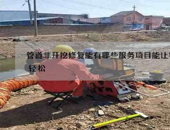 管道非开挖修复能有哪些服务项目能让客户轻松