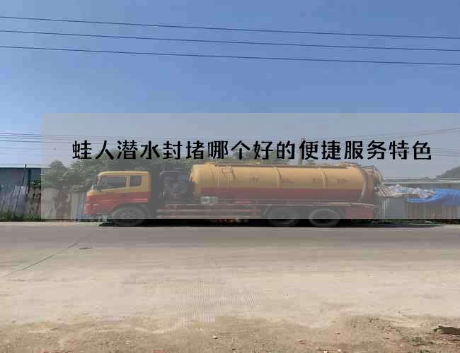 蛙人潜水封堵哪个好的便捷服务特色