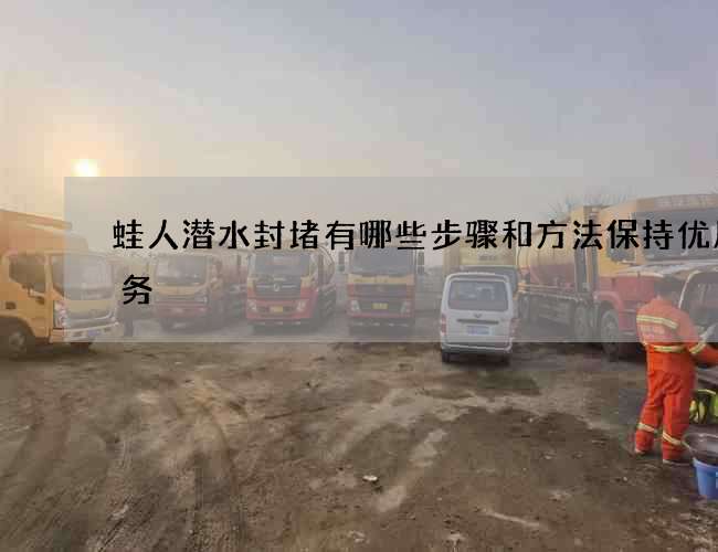 蛙人潜水封堵有哪些步骤和方法保持优质服务