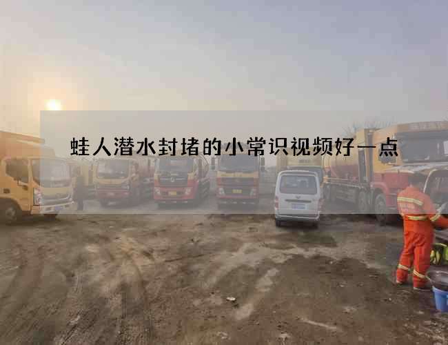 蛙人潜水封堵的小常识视频好一点