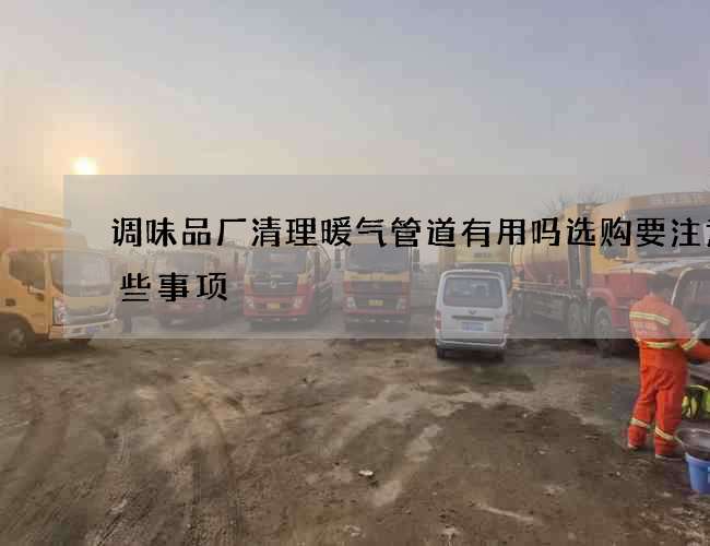 调味品厂清理暖气管道有用吗选购要注意哪些事项