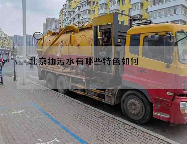北京抽污水有哪些特色如何