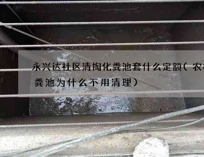 永兴达社区清掏化粪池套什么定额(农村化粪池为什么不用清理)