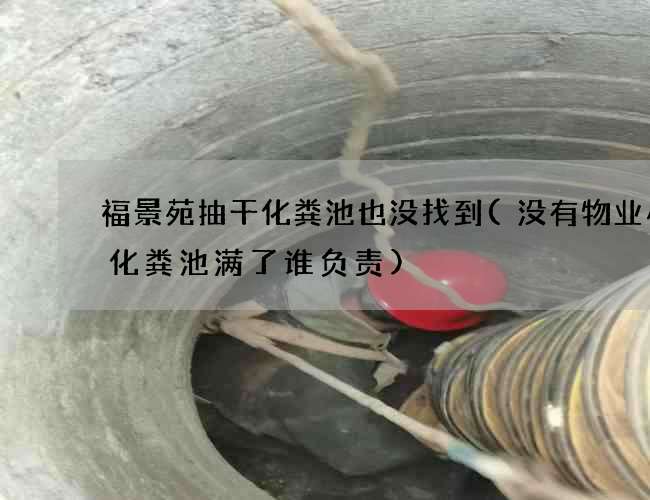 福景苑抽干化粪池也没找到(没有物业小区化粪池满了谁负责)