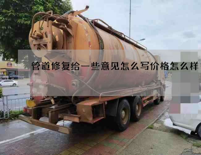 管道修复给一些意见怎么写价格怎么样 管道修复给一些意见怎么写价格怎么样