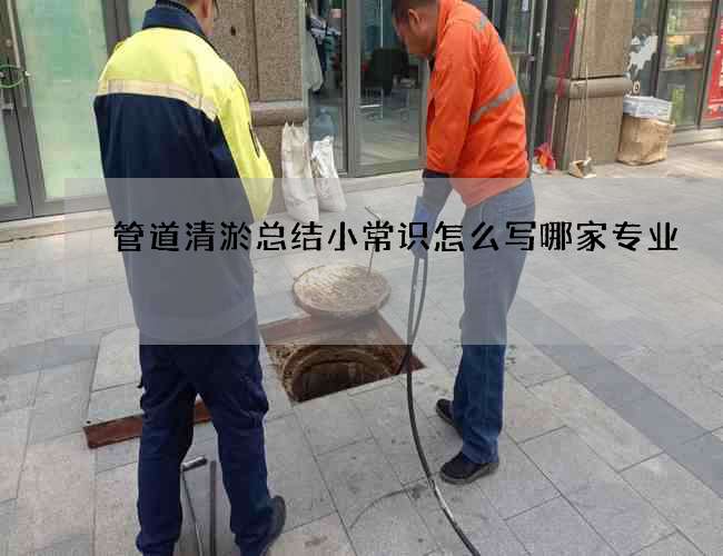 管道清淤总结小常识怎么写哪家专业