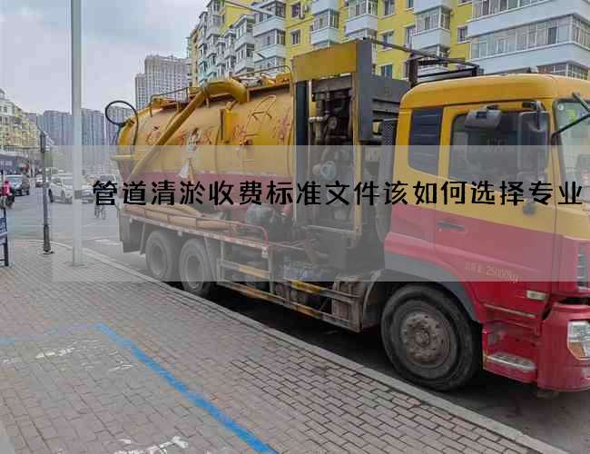 管道清淤收费标准文件该如何选择专业