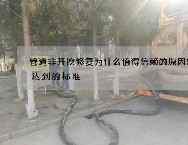 管道非开挖修复为什么值得信赖的原因需要达到的标准