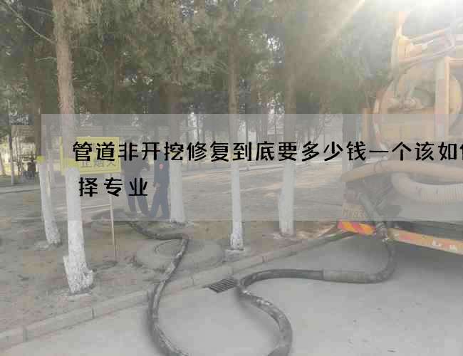 管道非开挖修复到底要多少钱一个该如何选择专业