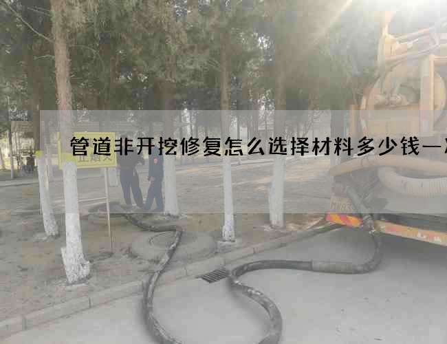 管道非开挖修复怎么选择材料多少钱一次啊