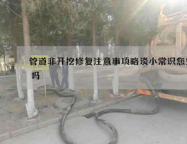 管道非开挖修复注意事项略谈小常识您知道吗