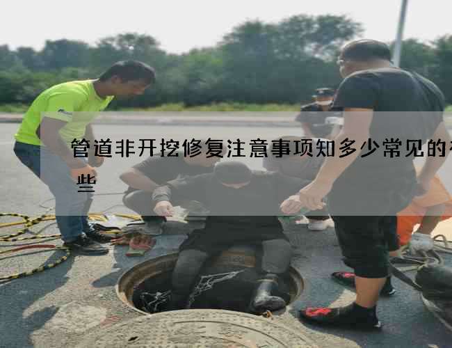 管道非开挖修复注意事项知多少常见的有哪些