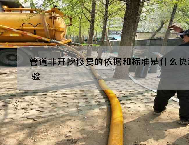 管道非开挖修复的依据和标准是什么快速经验