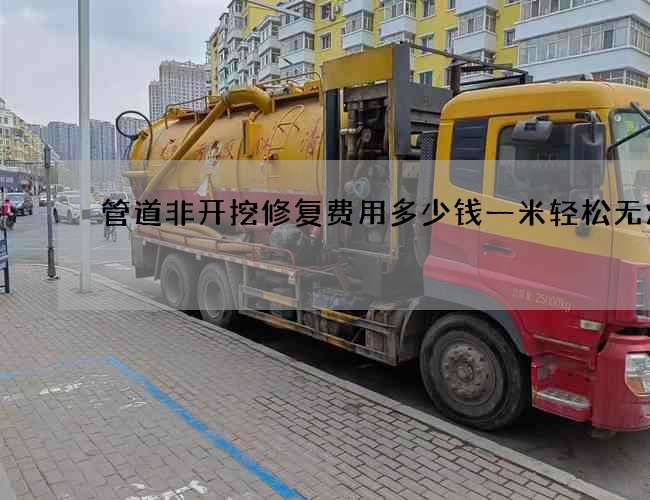 管道非开挖修复费用多少钱一米轻松无烦恼