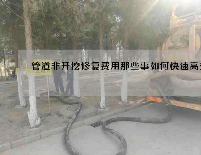 管道非开挖修复费用那些事如何快速高效的