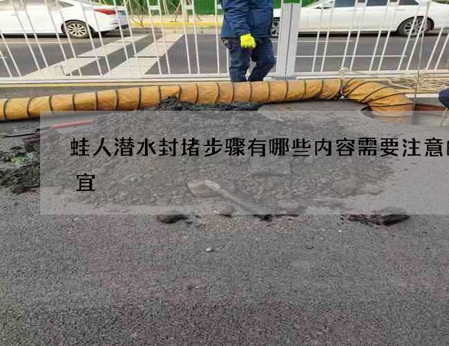 蛙人潜水封堵步骤有哪些内容需要注意的事宜