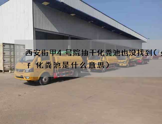 西安街甲4号院抽干化粪池也没找到(sqf化粪池是什么意思)