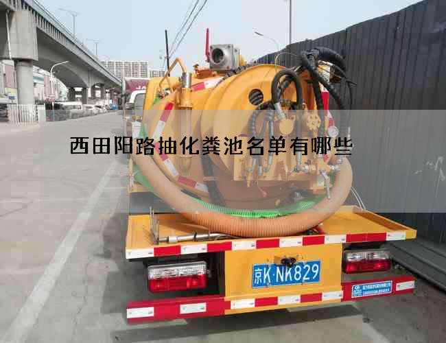 西田阳路抽化粪池名单有哪些