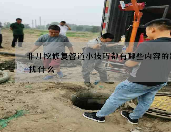 非开挖修复管道小技巧都有哪些内容的需求找什么