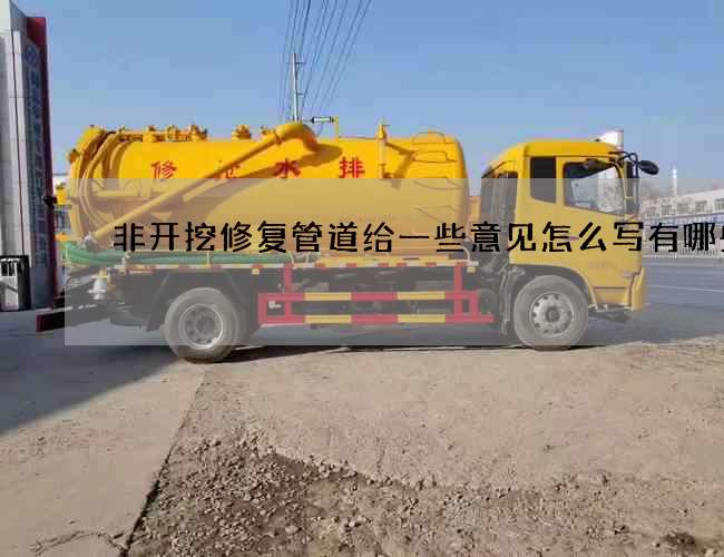 非开挖修复管道给一些意见怎么写有哪些