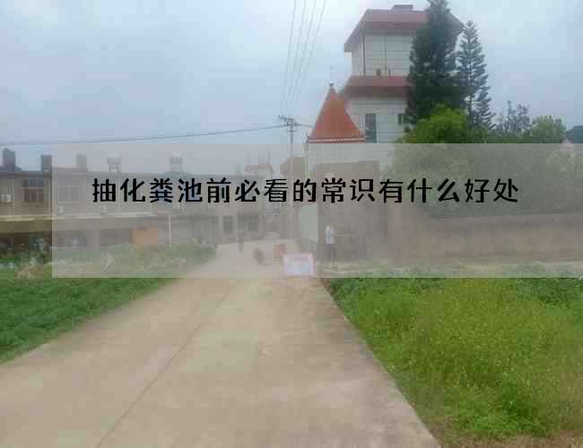 抽化粪池前必看的常识有什么好处