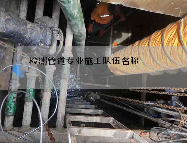 检测管道专业施工队伍名称