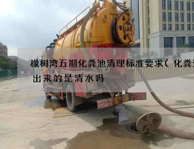 橡树湾五期化粪池清理标准要求(化粪池流出来的是清水吗) 橡树湾五期化粪池清理标准要求(化粪池流出来的是清水吗)
