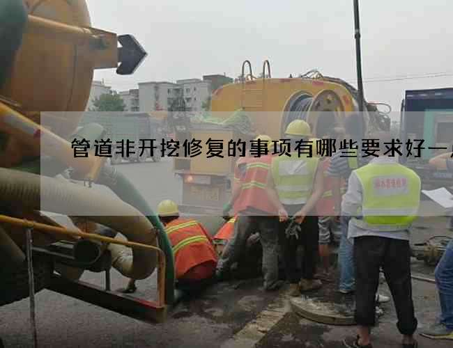 管道非开挖修复的事项有哪些要求好一点