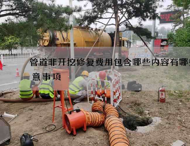管道非开挖修复费用包含哪些内容有哪些注意事项