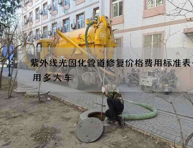 紫外线光固化管道修复价格费用标准表一般用多大车