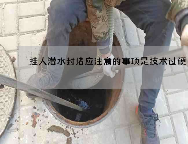 蛙人潜水封堵应注意的事项是技术过硬