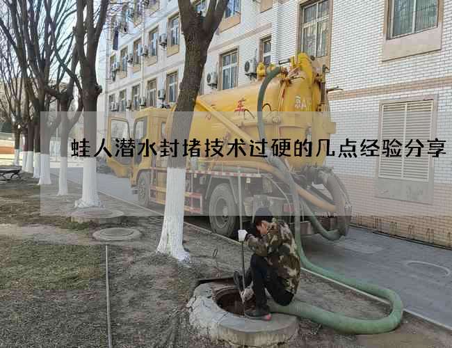 蛙人潜水封堵技术过硬的几点经验分享