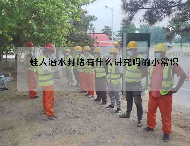 蛙人潜水封堵有什么讲究吗的小常识 蛙人潜水封堵有什么讲究吗的小常识