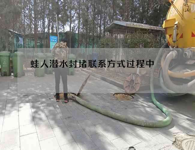 蛙人潜水封堵联系方式过程中