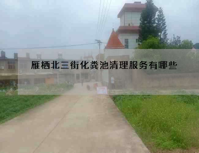 雁栖北三街化粪池清理服务有哪些