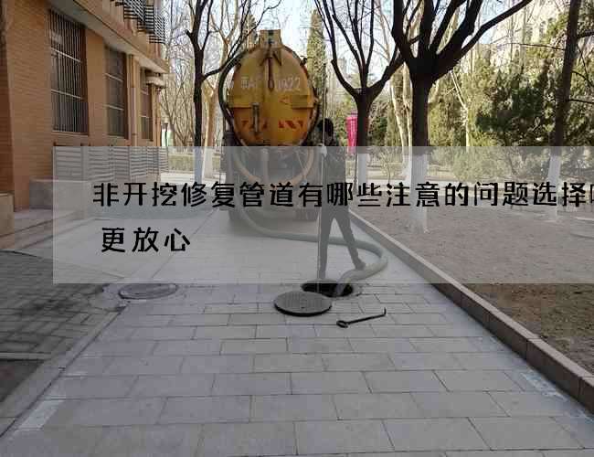 非开挖修复管道有哪些注意的问题选择哪家更放心