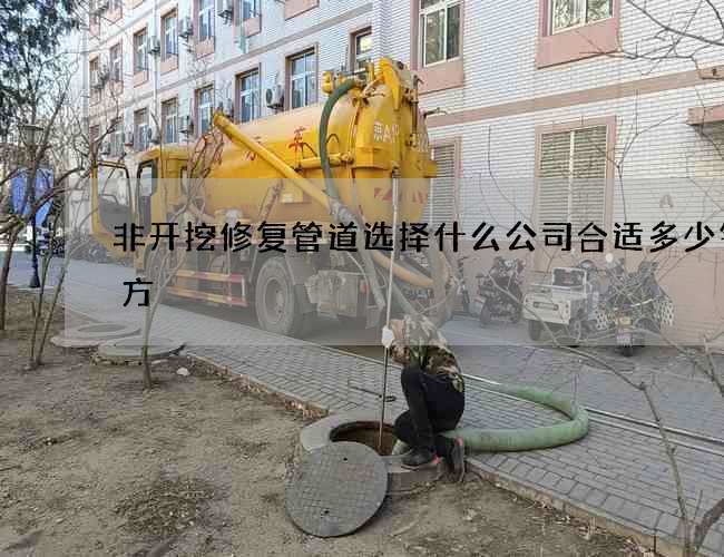 非开挖修复管道选择什么公司合适多少钱一方